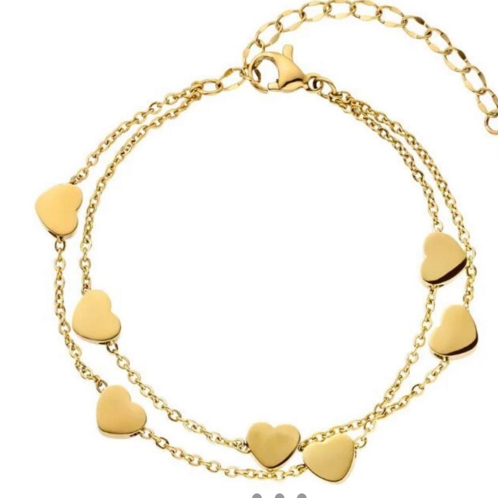 Heart bracelet gold plated stainless steel
